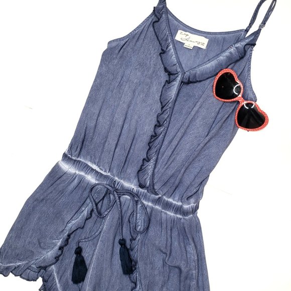 Vintage Havana Spaghetti Strap Romper with ruffles, M - Picture 5 of 10
